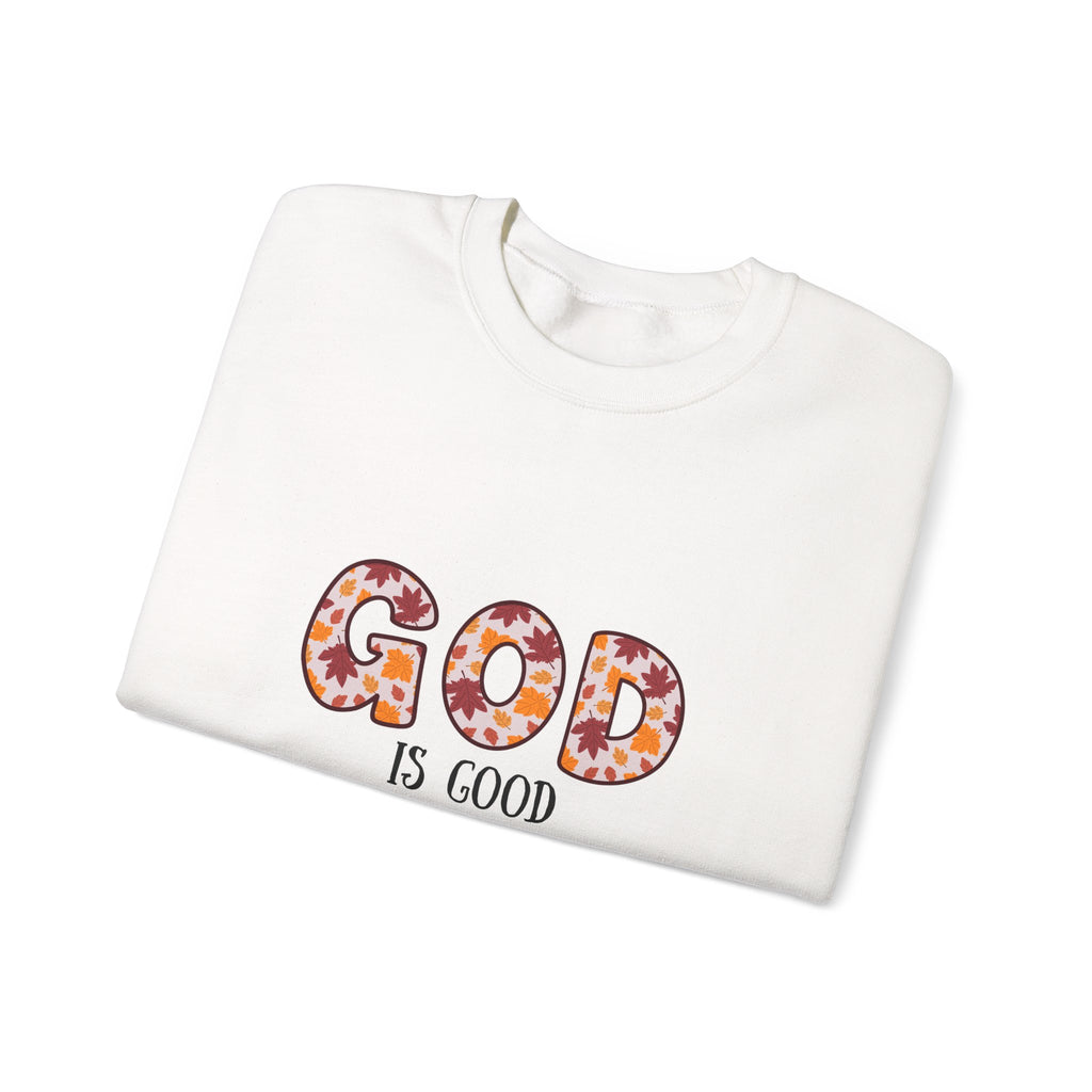 Christian Sweatshirt — "God Is Good" Floral Crewneck