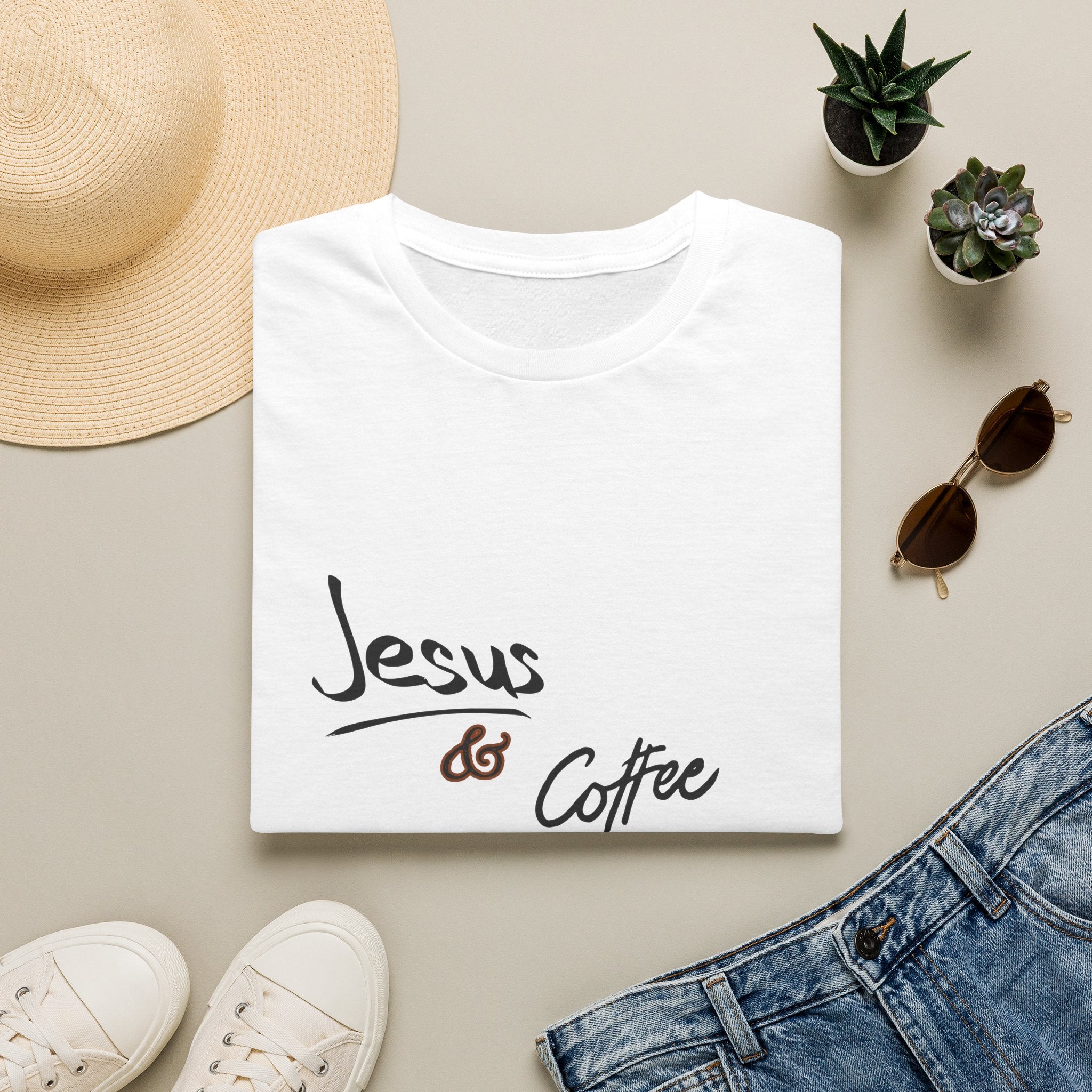 Jesus & Coffee T-Shirt — Faith-Inspired Coffee Lover Tee