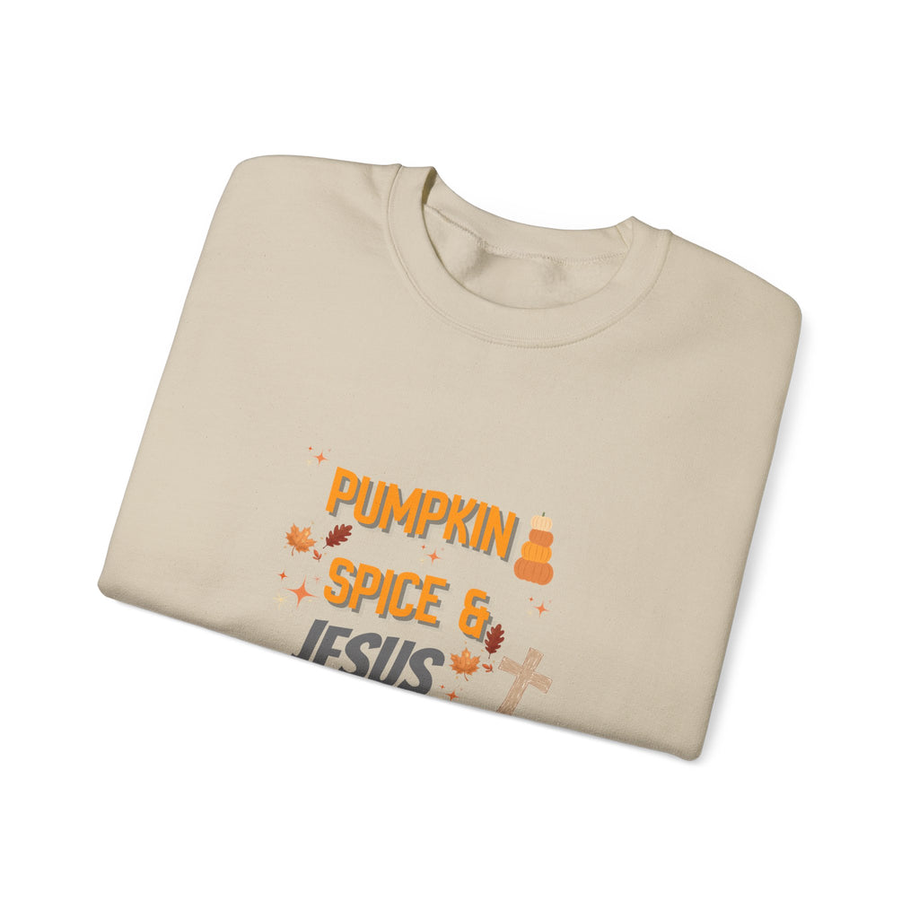 Pumpkin Spice & Jesus Christ Sweatshirt — Fall Christian Crewneck