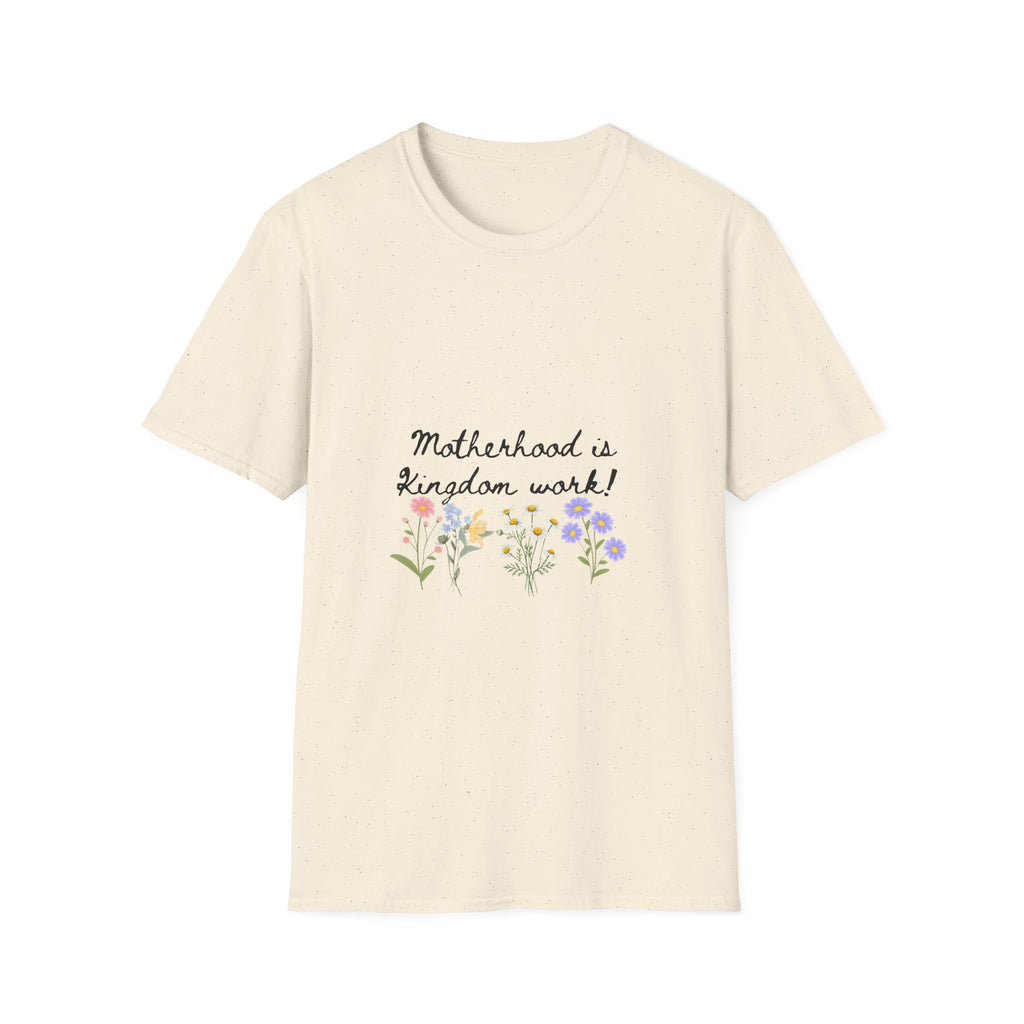 T-Shirt — "Motherhood is Kingdom Work" Floral Tee