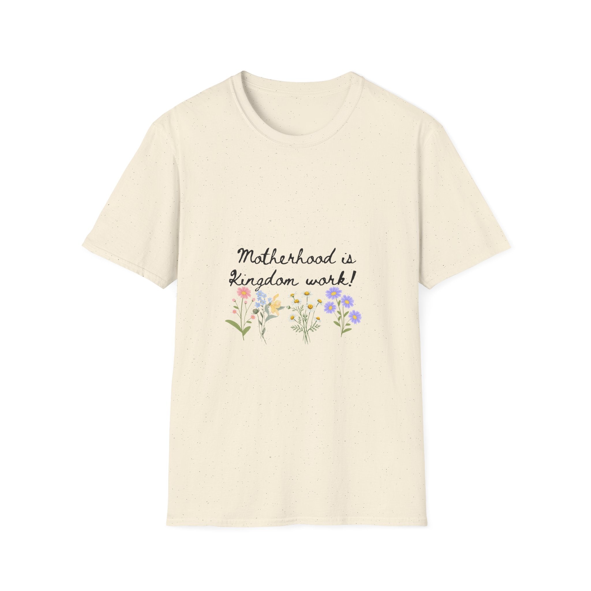 T-Shirt — "Motherhood is Kingdom Work" Floral Tee