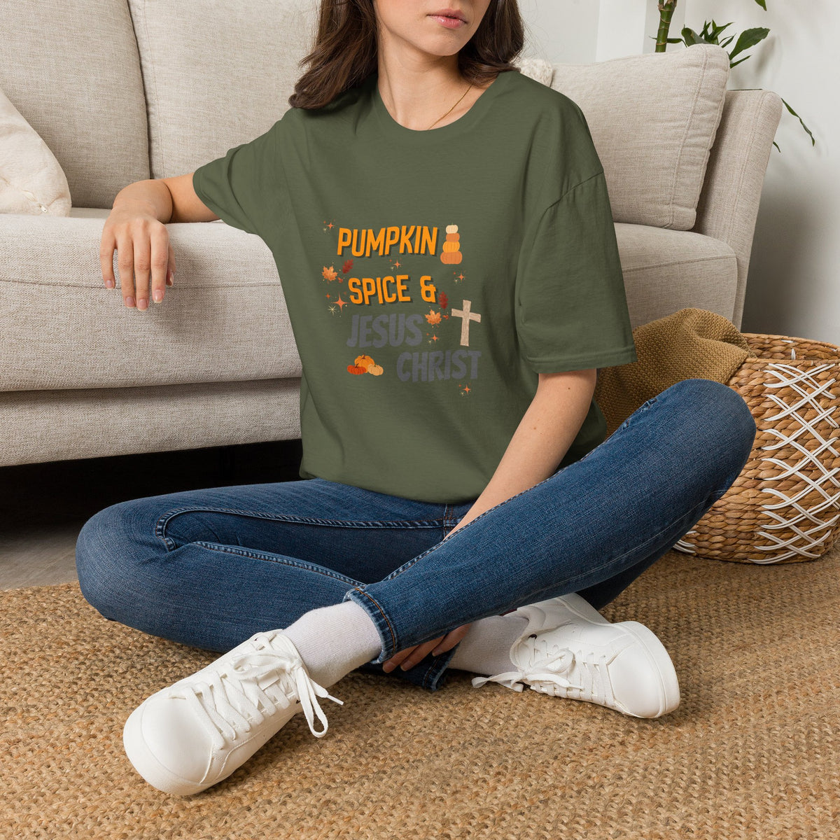 Pumpkin Spice & Jesus T-Shirt — Fall Christian Graphic Tee