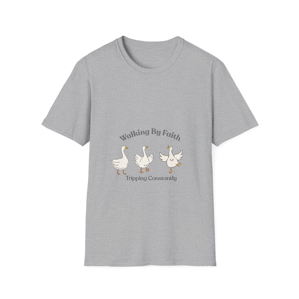 Walking By Faith T-Shirt — Cute Illustrated Ducks Christian Tee