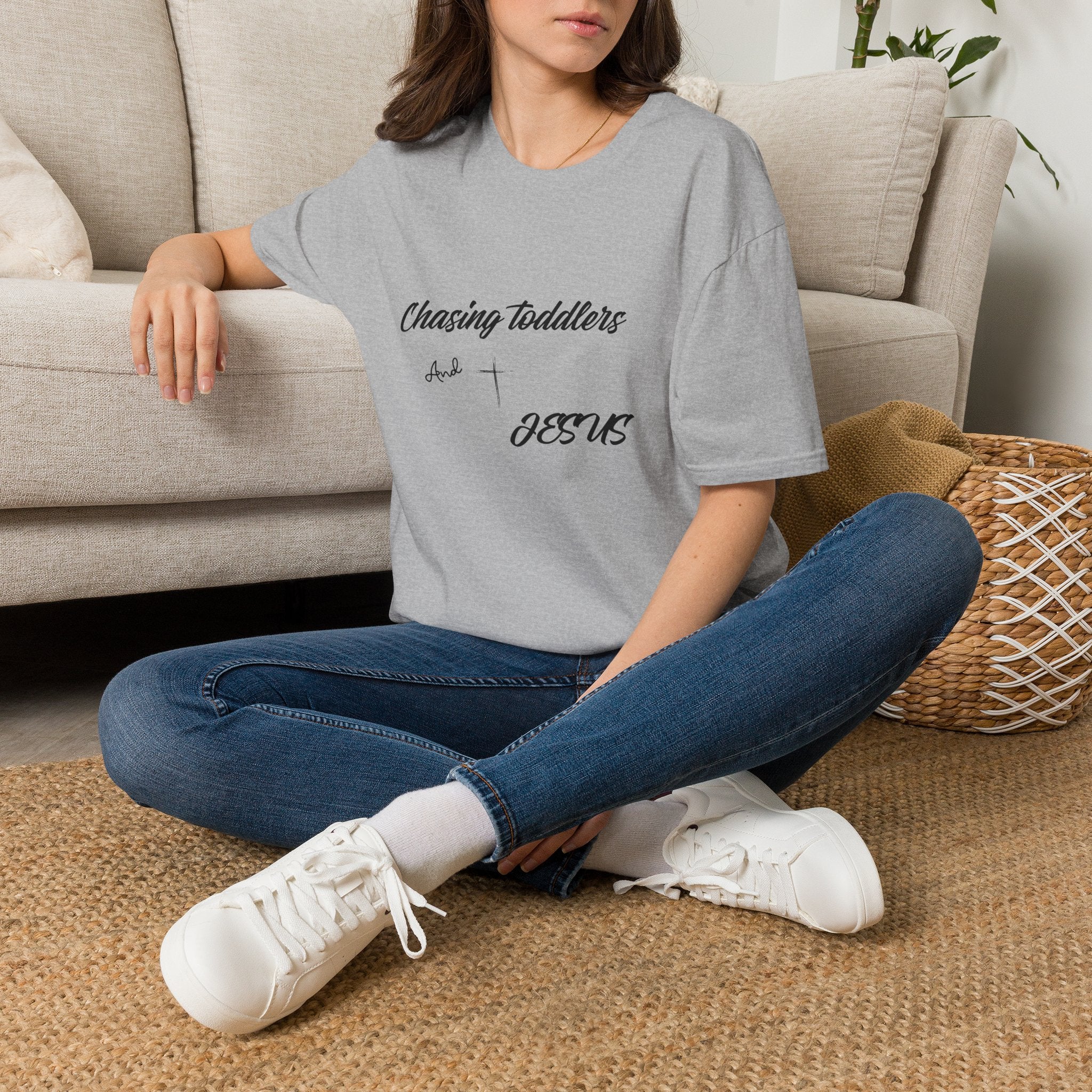 Chasing Toddlers And Jesus T-Shirt — Christian Mom Tee