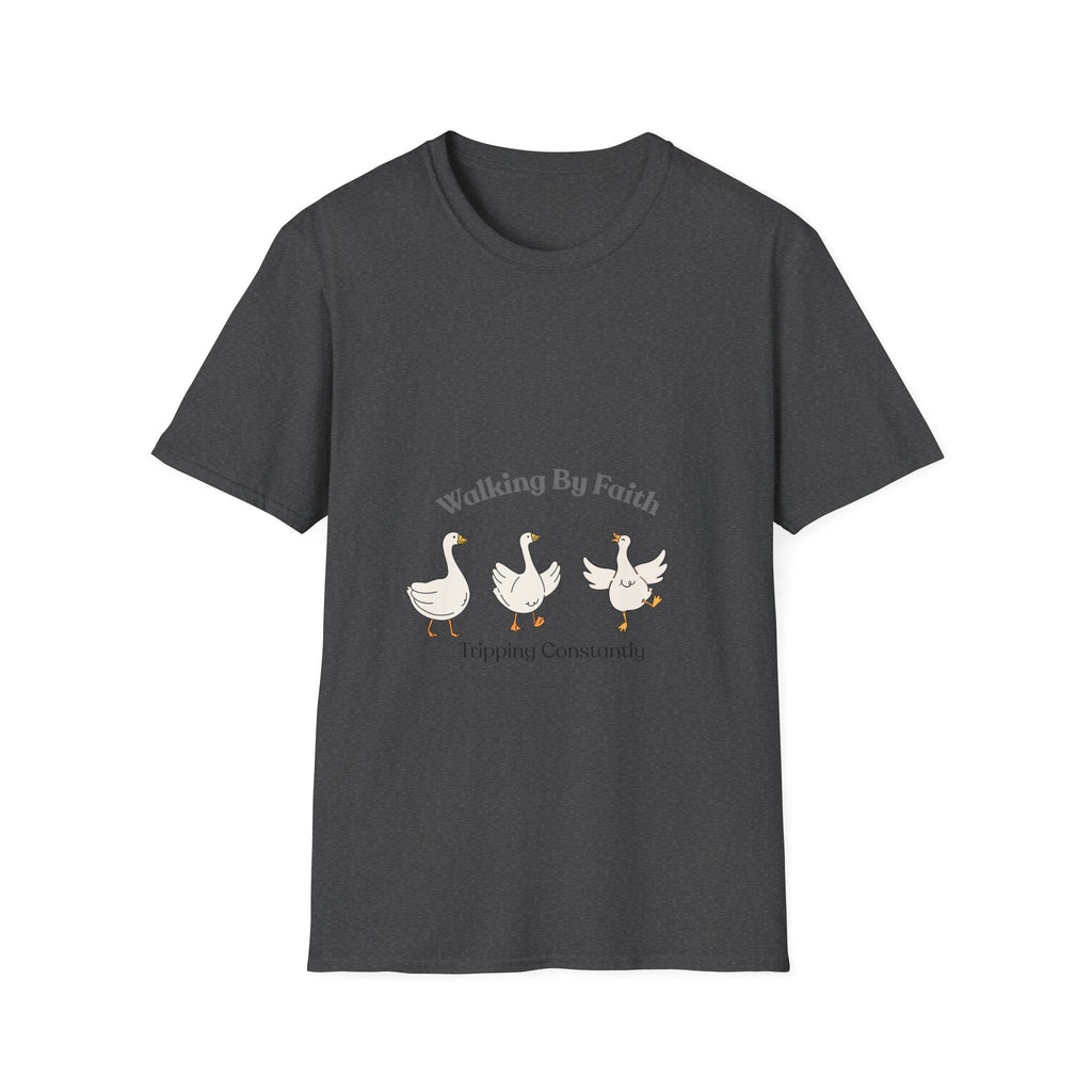 Walking By Faith T-Shirt — Cute Illustrated Ducks Christian Tee