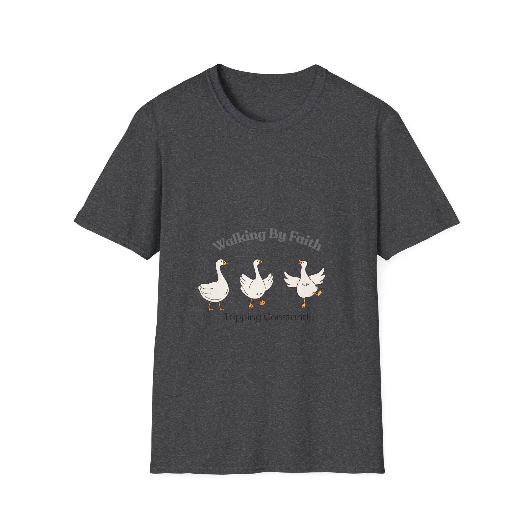 Walking By Faith T-Shirt — Cute Illustrated Ducks Christian Tee