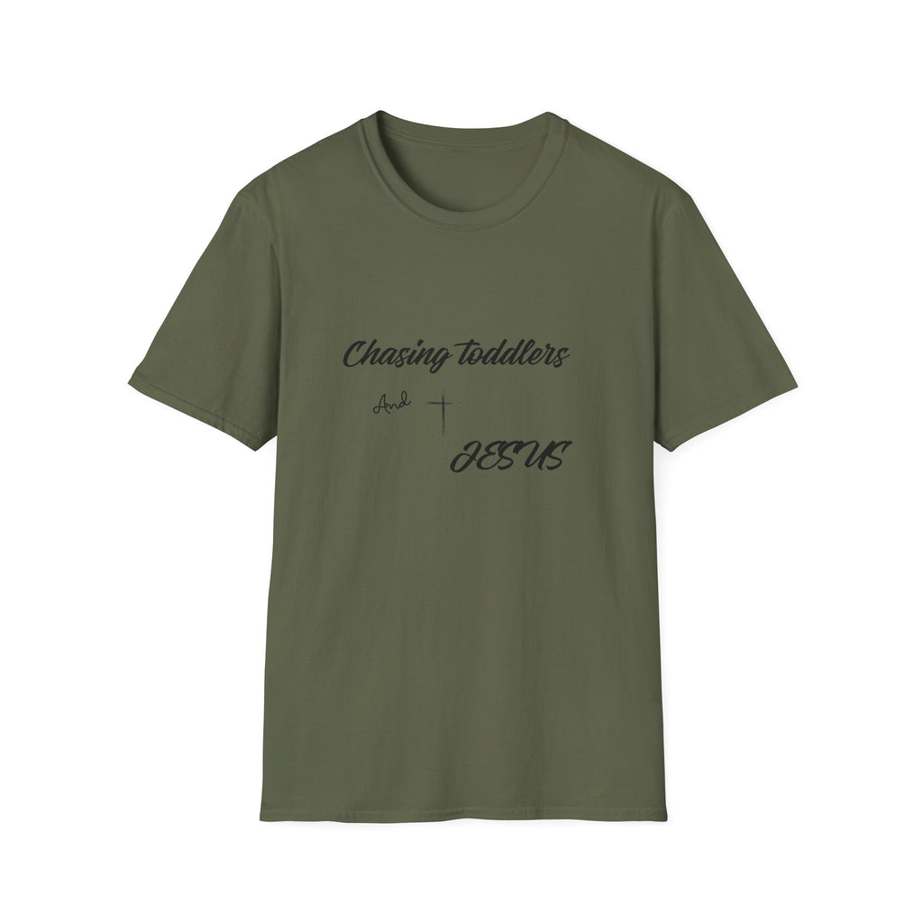 Chasing Toddlers And Jesus T-Shirt — Christian Mom Tee