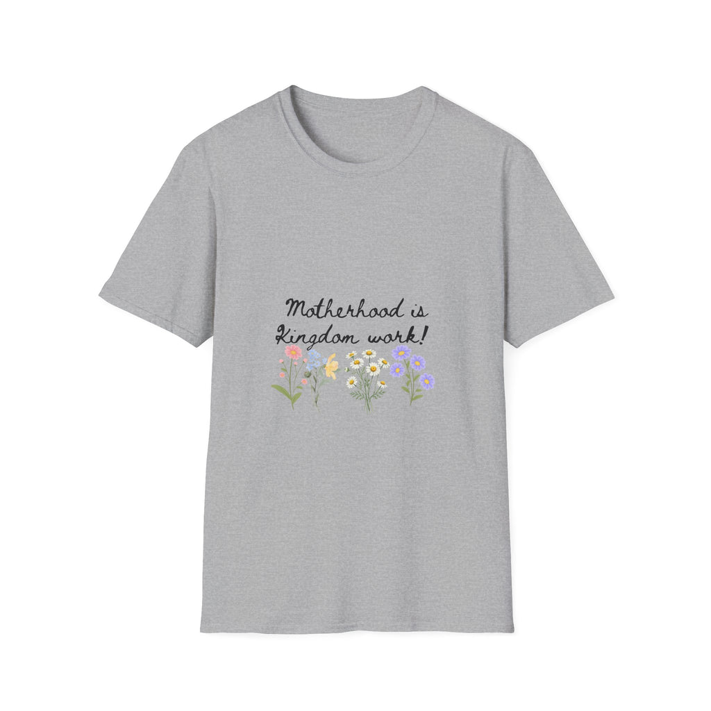 T-Shirt — "Motherhood is Kingdom Work" Floral Tee