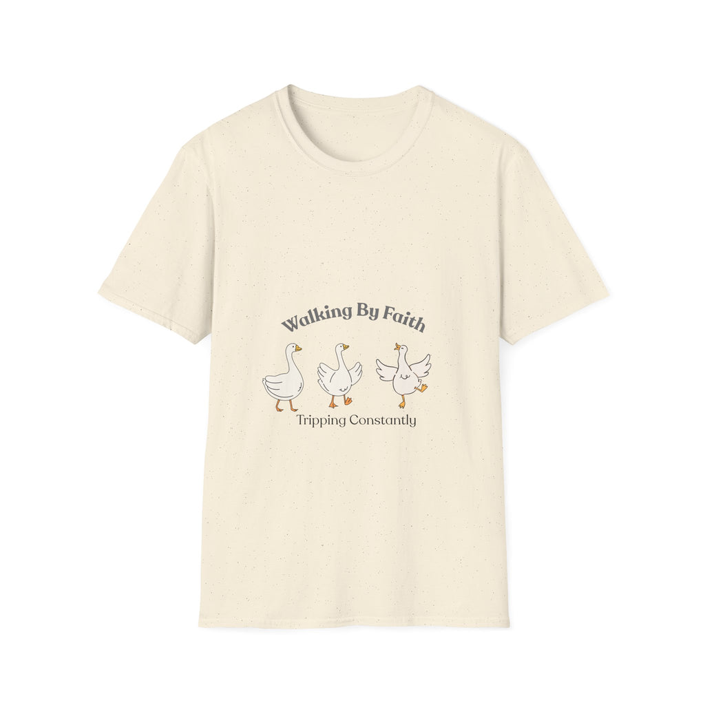 Walking By Faith T-Shirt — Cute Illustrated Ducks Christian Tee