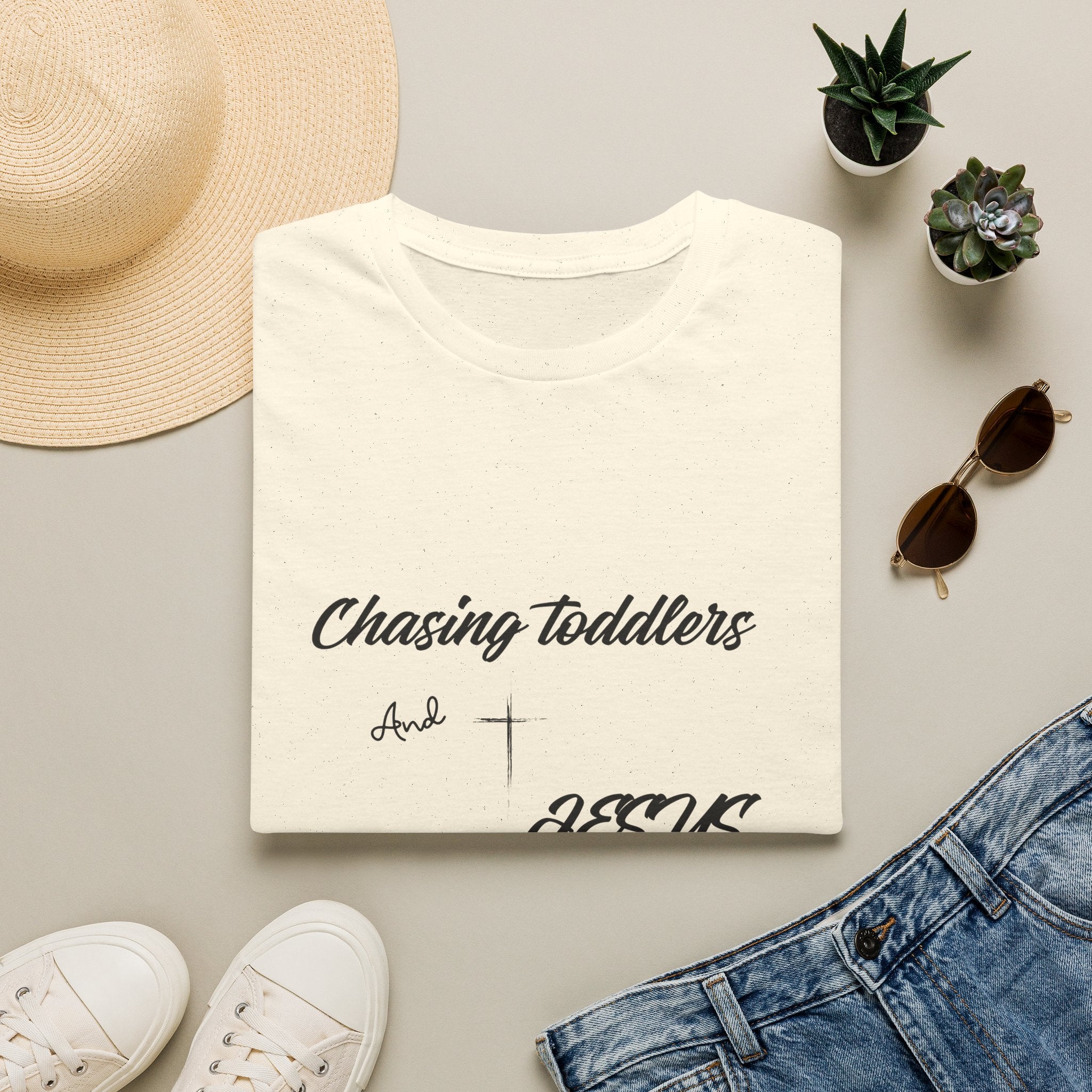 Chasing Toddlers And Jesus T-Shirt — Christian Mom Tee