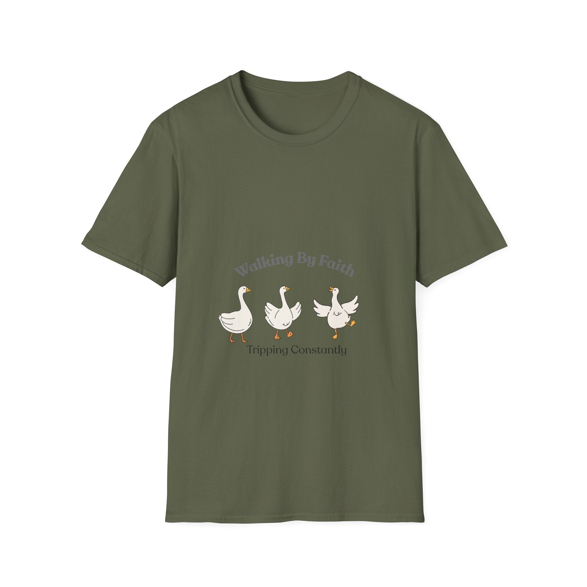 Walking By Faith T-Shirt — Cute Illustrated Ducks Christian Tee