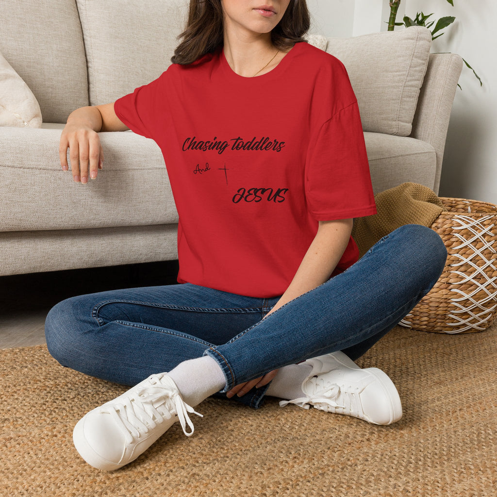 Chasing Toddlers And Jesus T-Shirt — Christian Mom Tee
