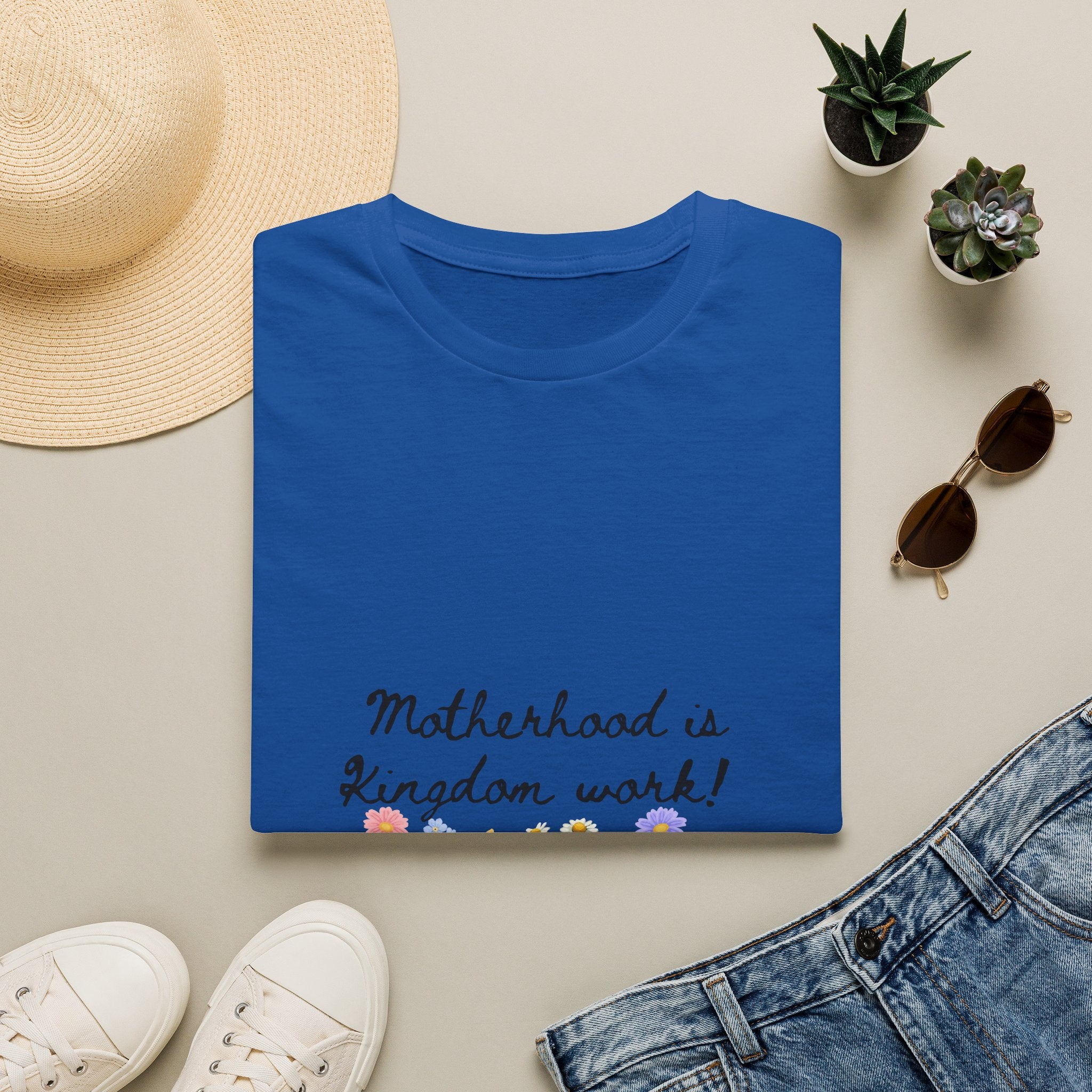 T-Shirt — "Motherhood is Kingdom Work" Floral Tee