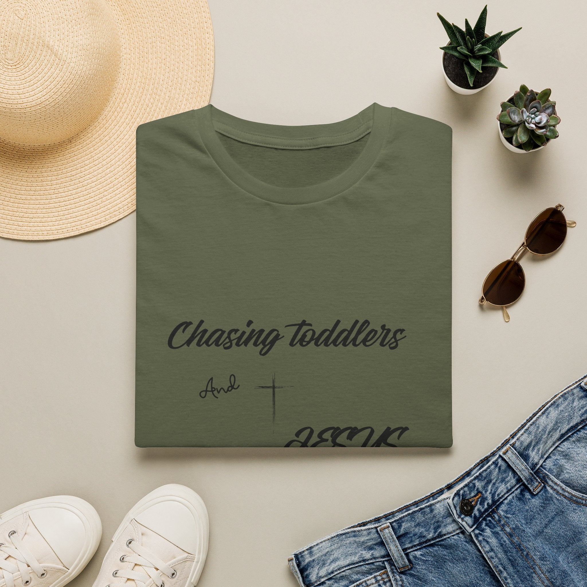Chasing Toddlers And Jesus T-Shirt — Christian Mom Tee