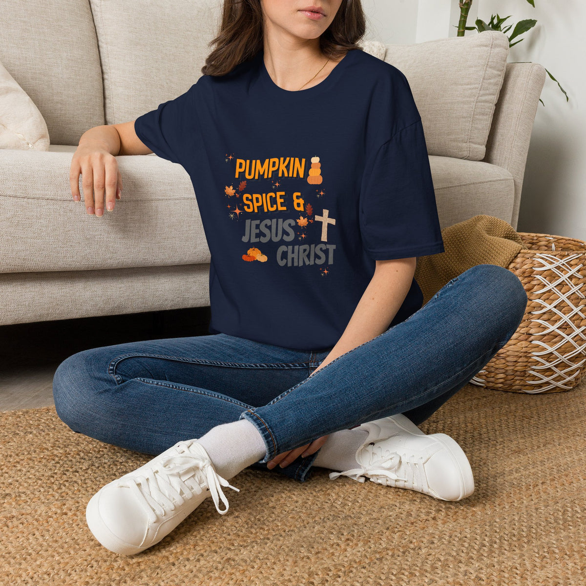 Pumpkin Spice & Jesus T-Shirt — Fall Christian Graphic Tee