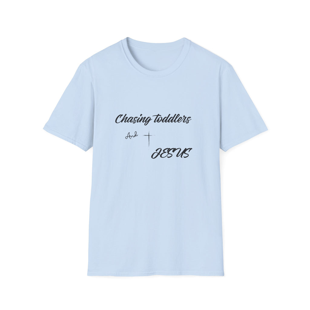 Chasing Toddlers And Jesus T-Shirt — Christian Mom Tee