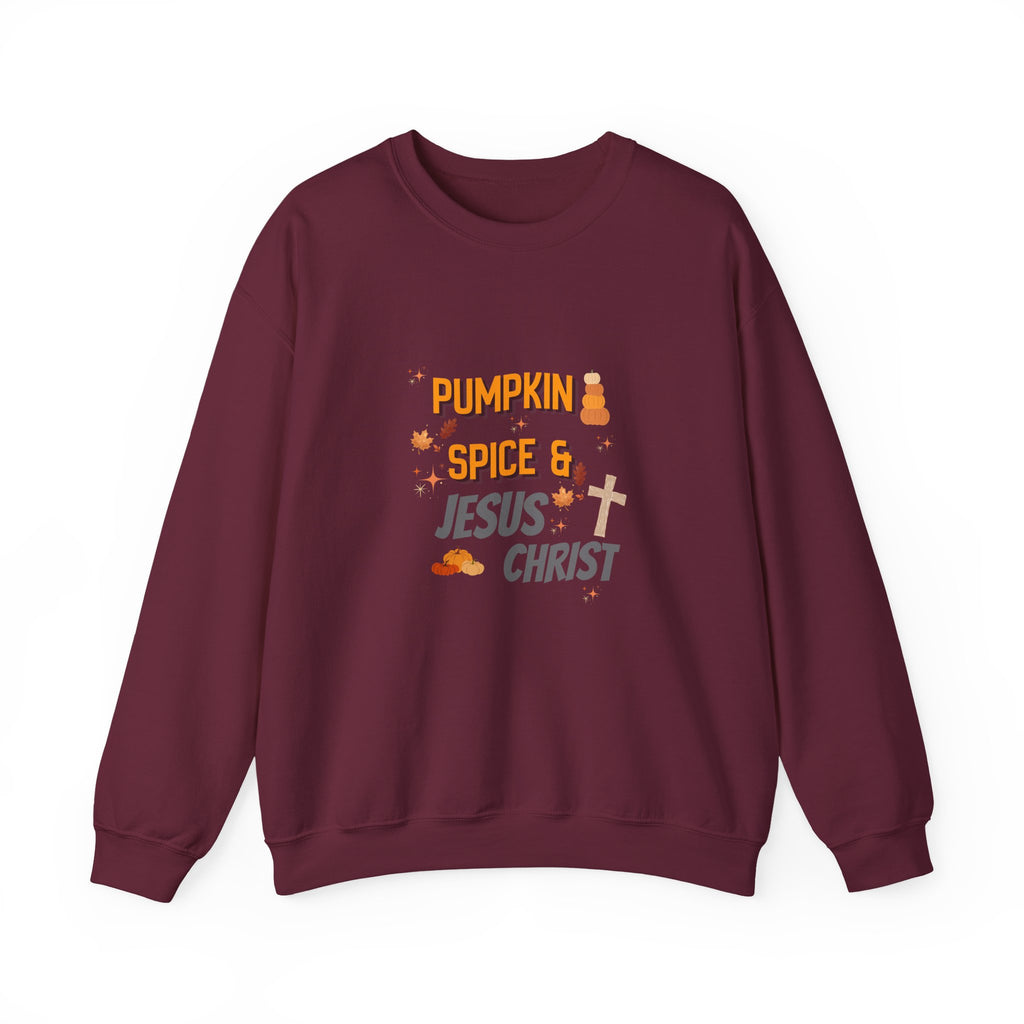 Pumpkin Spice & Jesus Christ Sweatshirt — Fall Christian Crewneck