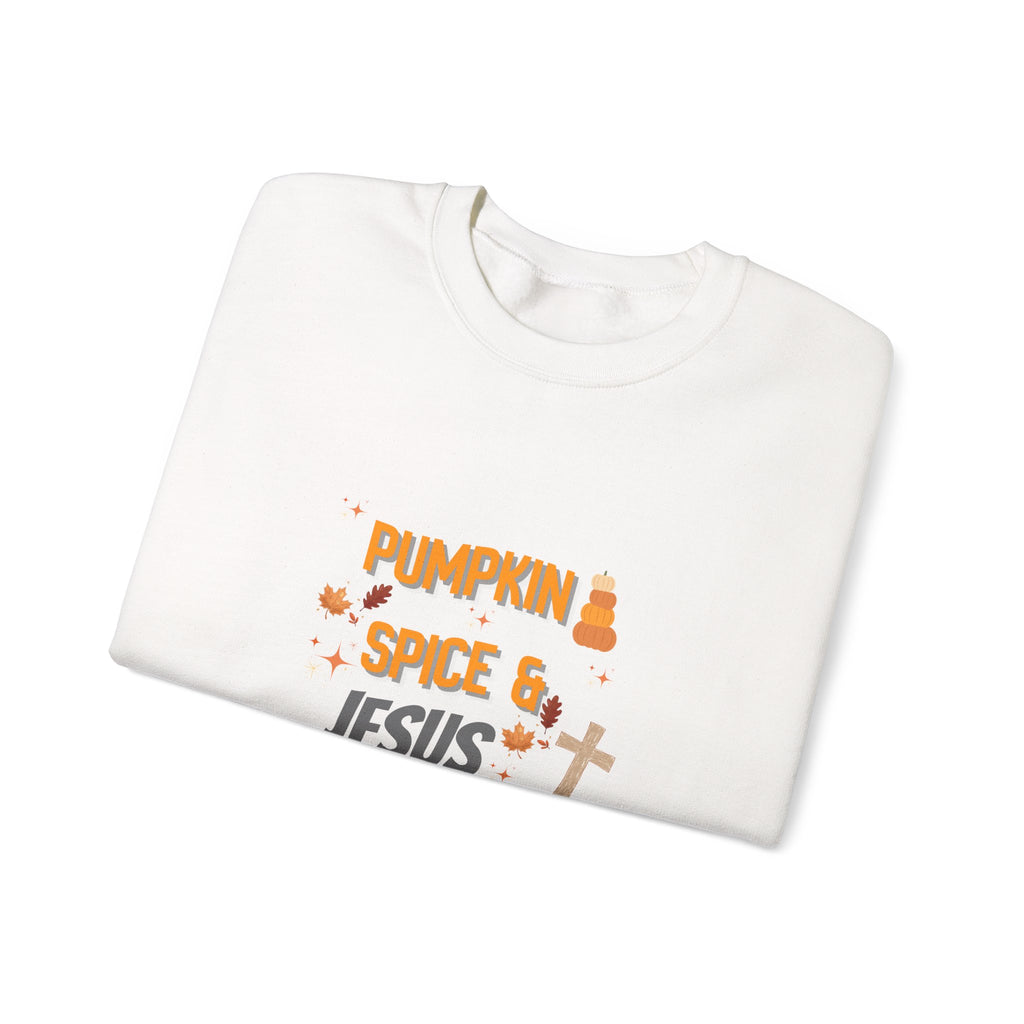 Pumpkin Spice & Jesus Christ Sweatshirt — Fall Christian Crewneck