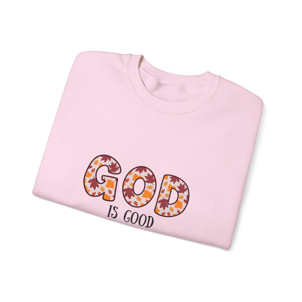 Christian Sweatshirt — "God Is Good" Floral Crewneck