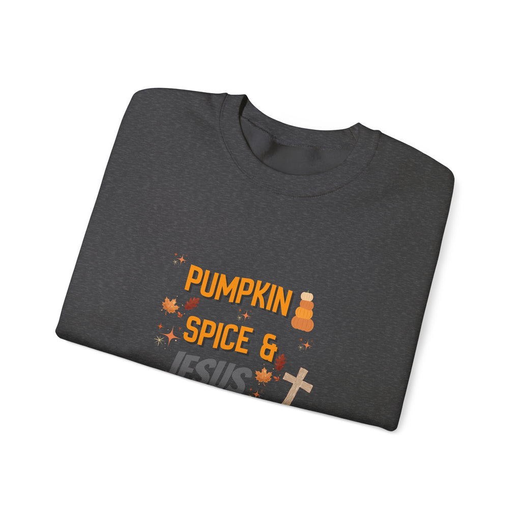 Pumpkin Spice & Jesus Christ Sweatshirt — Fall Christian Crewneck