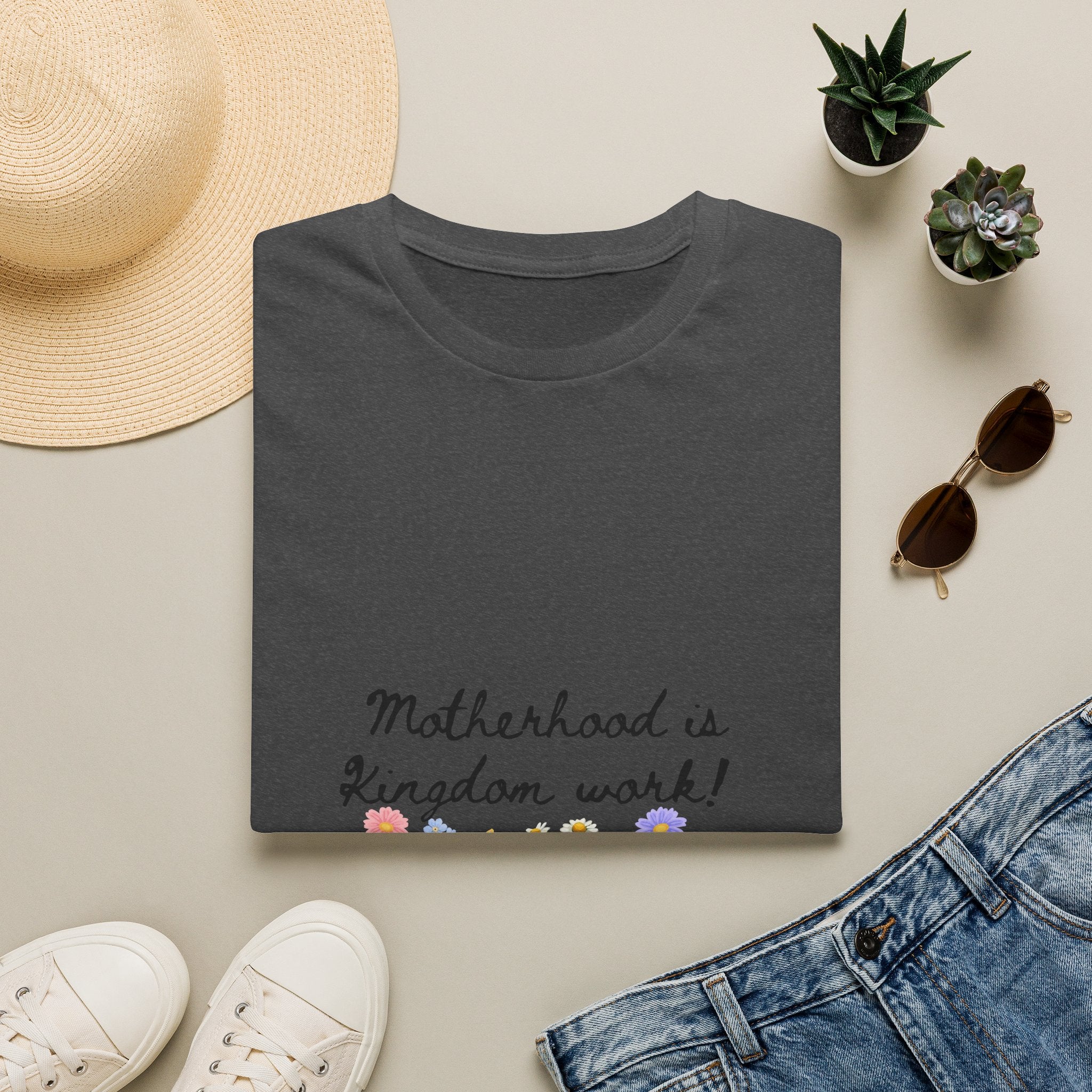 T-Shirt — "Motherhood is Kingdom Work" Floral Tee