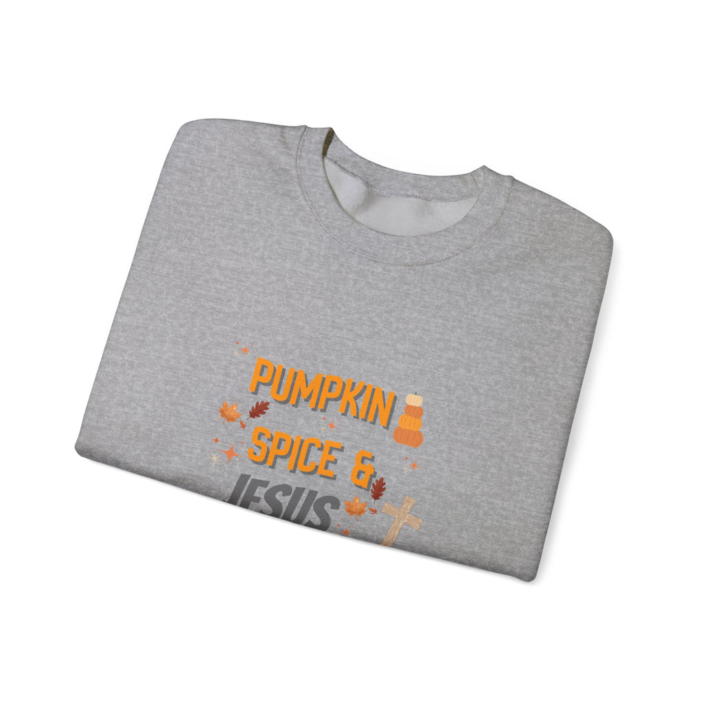 Pumpkin Spice & Jesus Christ Sweatshirt — Fall Christian Crewneck