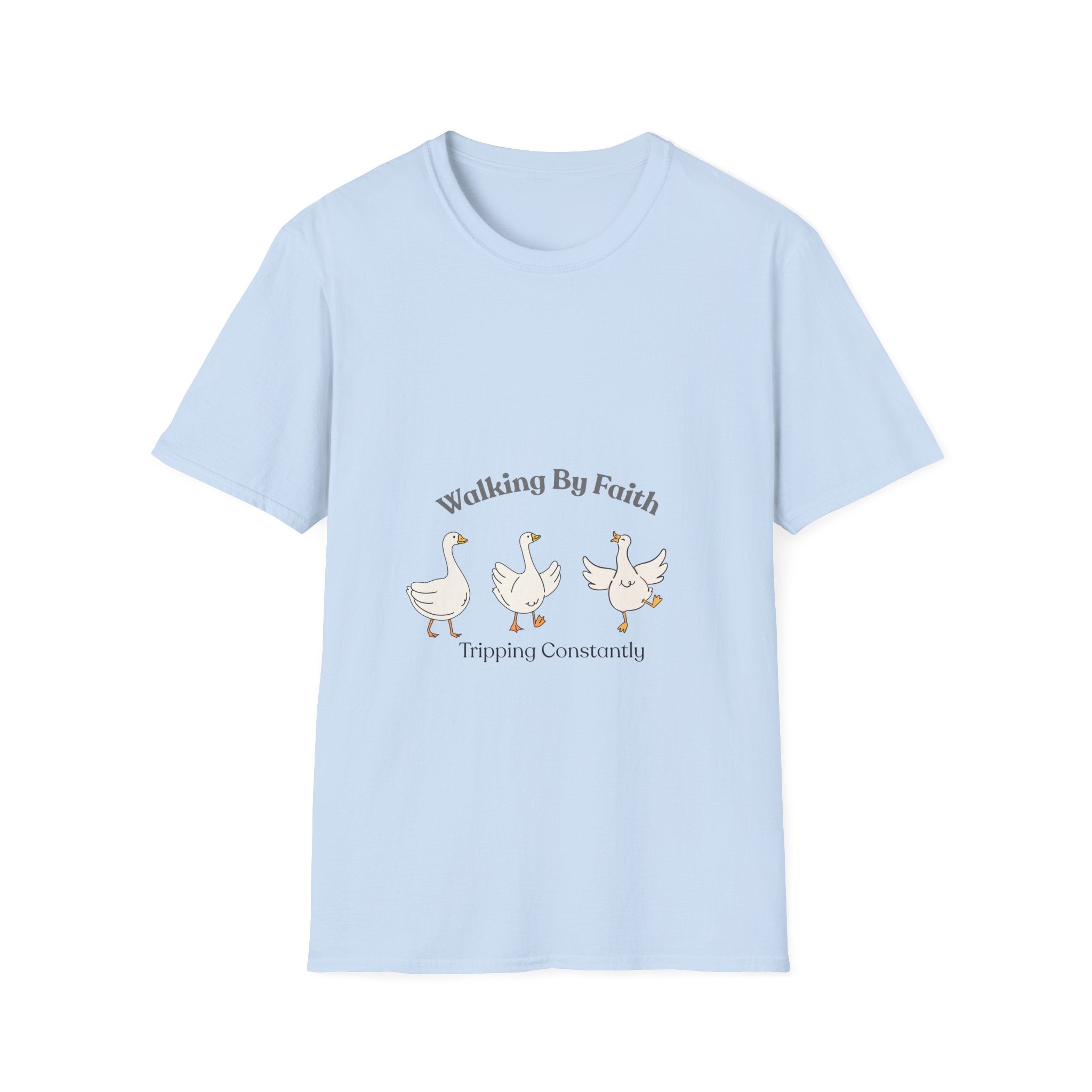 Walking By Faith T-Shirt — Cute Illustrated Ducks Christian Tee