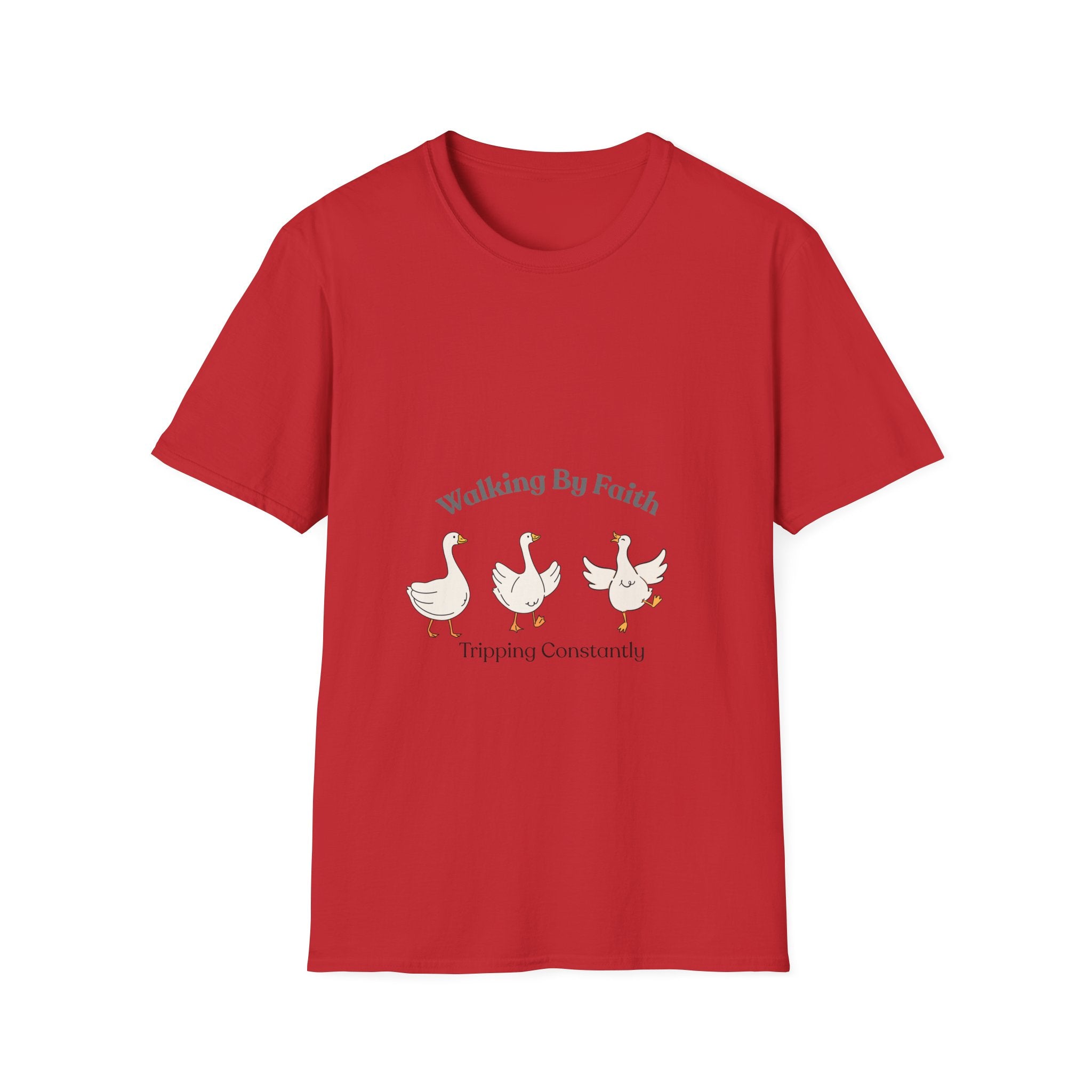 Walking By Faith T-Shirt — Cute Illustrated Ducks Christian Tee