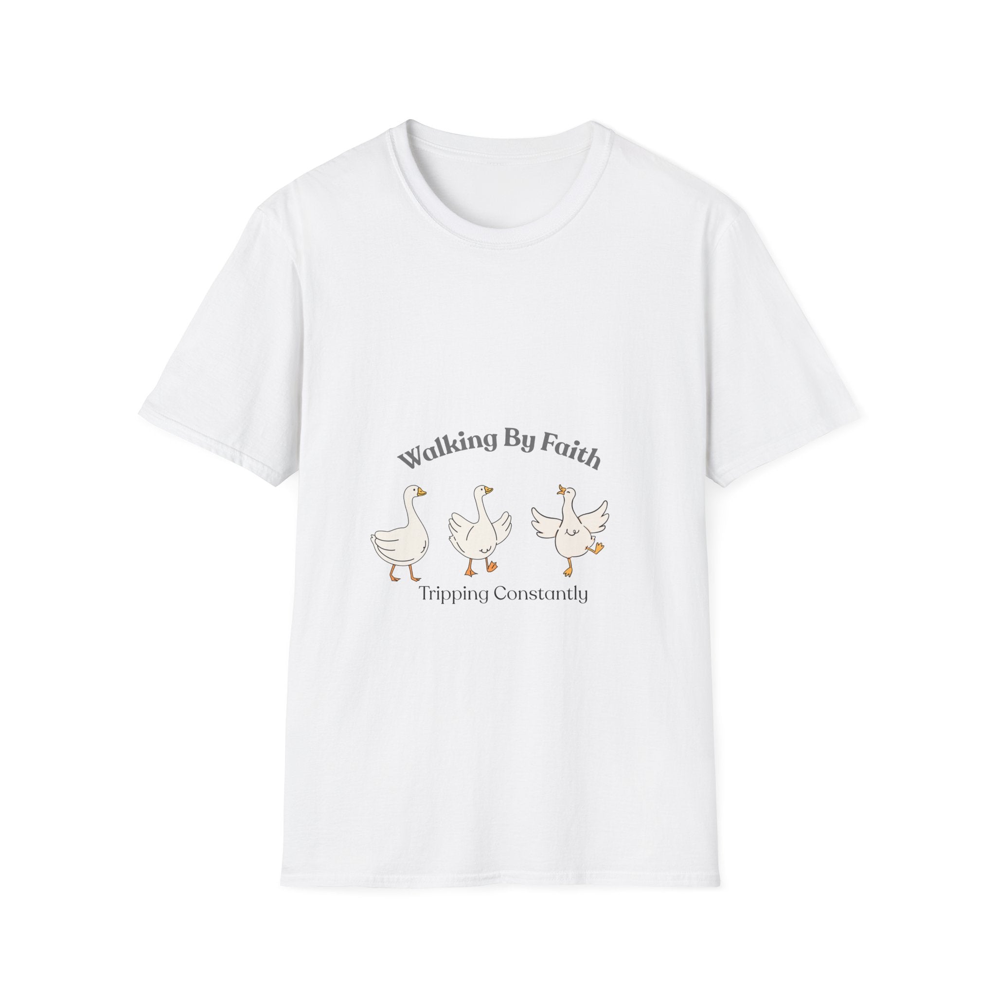 Walking By Faith T-Shirt — Cute Illustrated Ducks Christian Tee