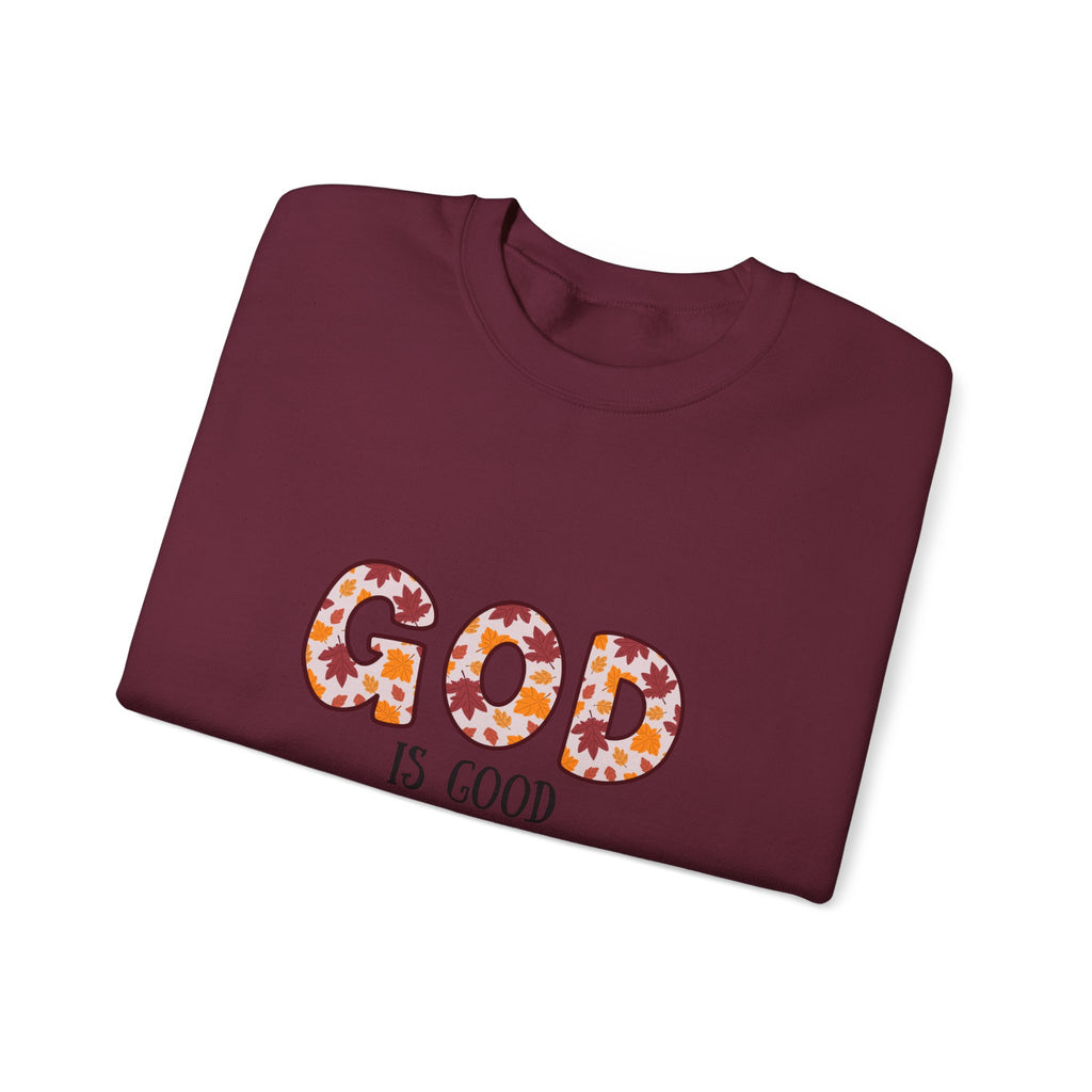 Christian Sweatshirt — "God Is Good" Floral Crewneck